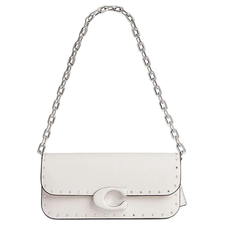Біла Шкіряна Сумка на Плече Coach З Логотипом Signature C, Декорована Шипами та Масивною Срібною Ланцюжком Для Щоденного Використання та Вечірніх Виходів Basic Set (Bag+Dust Bag)
Біла Шкіряна Сумка на Плече Coach З Логотипом Signature C, Декорована Шипами та Масивною Срібною Ланцюжком Для Щоденного Використання та Вечірніх Виходів Basic Set (Bag+Dust Bag)