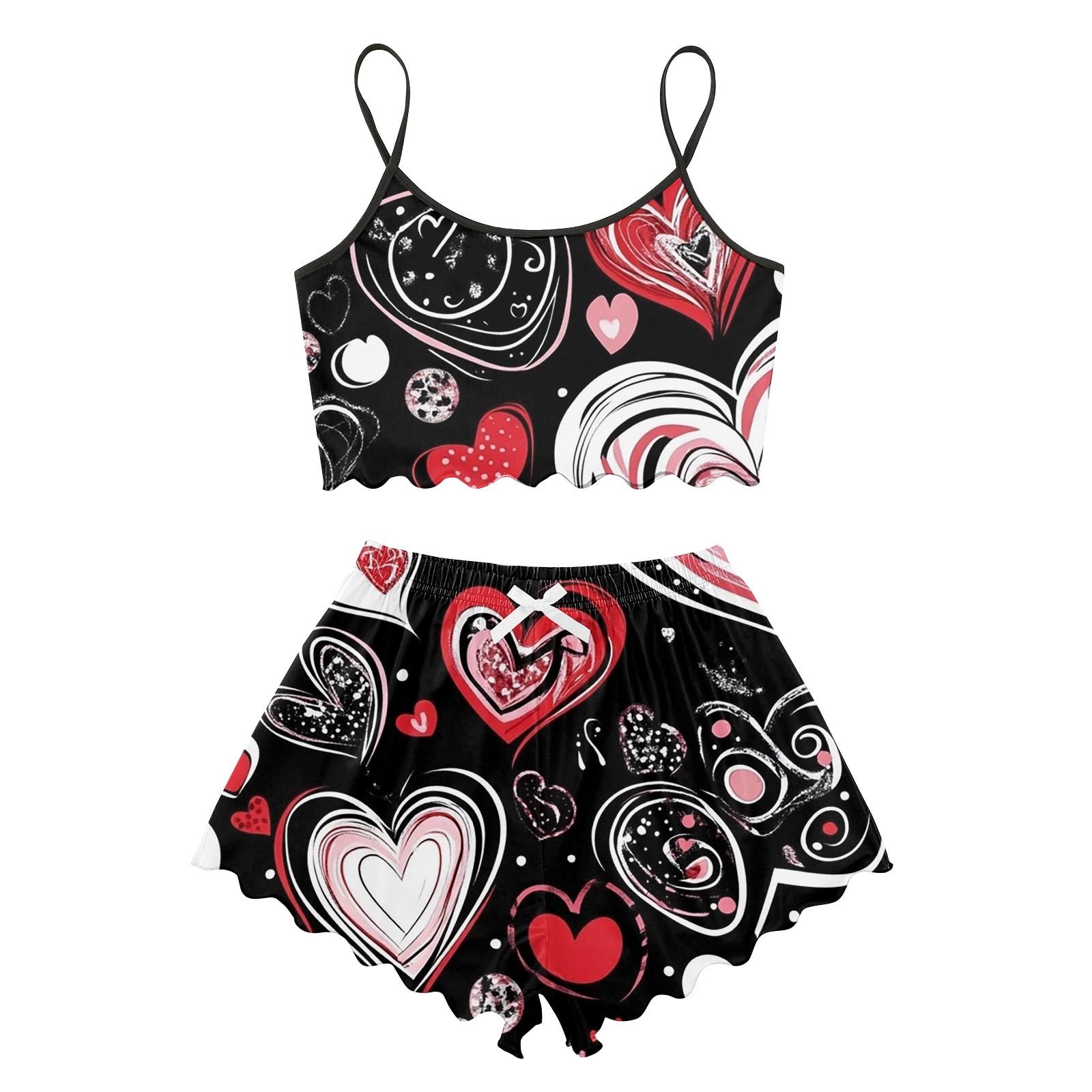 Пижамные комплекты для женщин, мягкие комплекты домашней одежды из двух предметов, топы без рукавов, шорты, одинаковые пижамы, одежда для сна L чёрный
Пижамные комплекты для женщин, мягкие комплекты домашней одежды из двух предметов, топы без рукавов, шорты, одинаковые пижамы, одежда для сна L чёрный