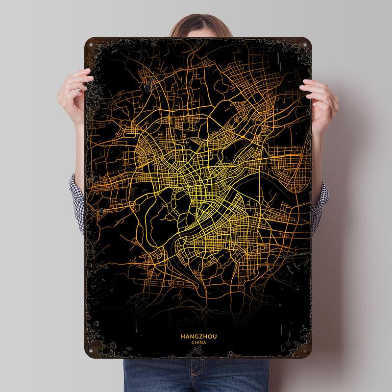 Hangzhou City Map Gold Metal Poster Customized Wall Art Retro Vintage Tinplate Signs for Man Cave Decoration Bedroom Decorations 20x30cm(7.8x11.8inch)
Hangzhou City Map Gold Metal Poster Customized Wall Art Retro Vintage Tinplate Signs for Man Cave Decoration Bedroom Decorations 20x30cm(7.8x11.8inch)