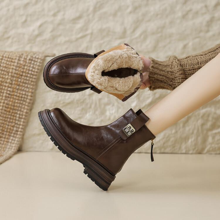 Женские зимние новые кожаные ботинки-дутики из овчины на платформе с круглым носком, ретро бархатные утепленные ботинки Мартина 40 коричневый
Женские зимние новые кожаные ботинки-дутики из овчины на платформе с круглым носком, ретро бархатные утепленные ботинки Мартина 40 коричневый