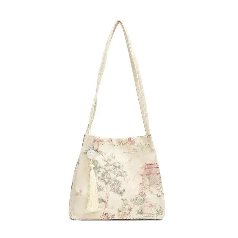 New Chinese Style Retro Single Diagonal Bag Silk Jacquard handbag Fashionable Minimalist Bag Cross Women s Shoulder Bag білий
New Chinese Style Retro Single Diagonal Bag Silk Jacquard handbag Fashionable Minimalist Bag Cross Women s Shoulder Bag білий