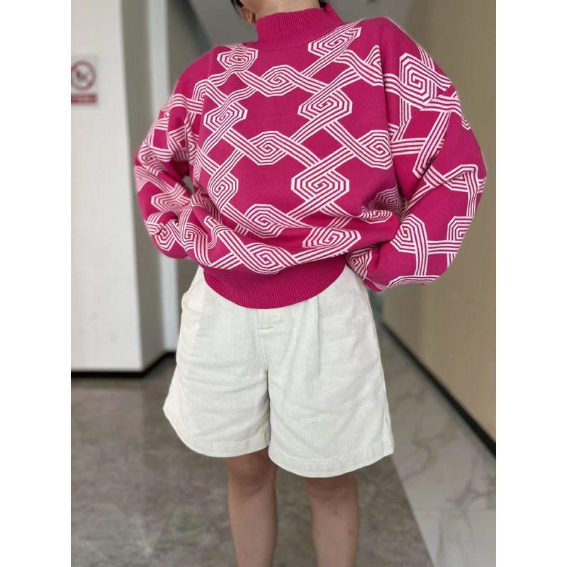 Autumn and Winter Loose Knitwear Contrast Color Turtleneck Sweater Oversize Knit Turtleneck Sweater Rose Red S
Autumn and Winter Loose Knitwear Contrast Color Turtleneck Sweater Oversize Knit Turtleneck Sweater Rose Red S