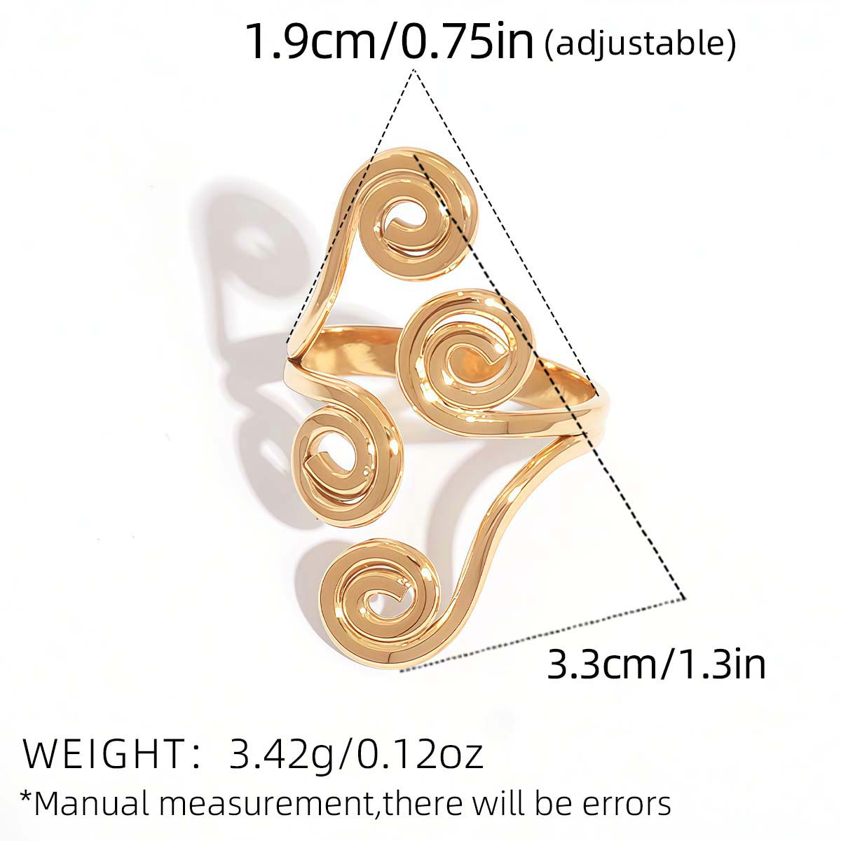 1 Piece Stylish Spiral Personalized Minimalist Style Ring 18 Gold Plated Women s Ring Zircon stainless steel rings for vacation resizable
1 Piece Stylish Spiral Personalized Minimalist Style Ring 18 Gold Plated Women s Ring Zircon stainless steel rings for vacation resizable