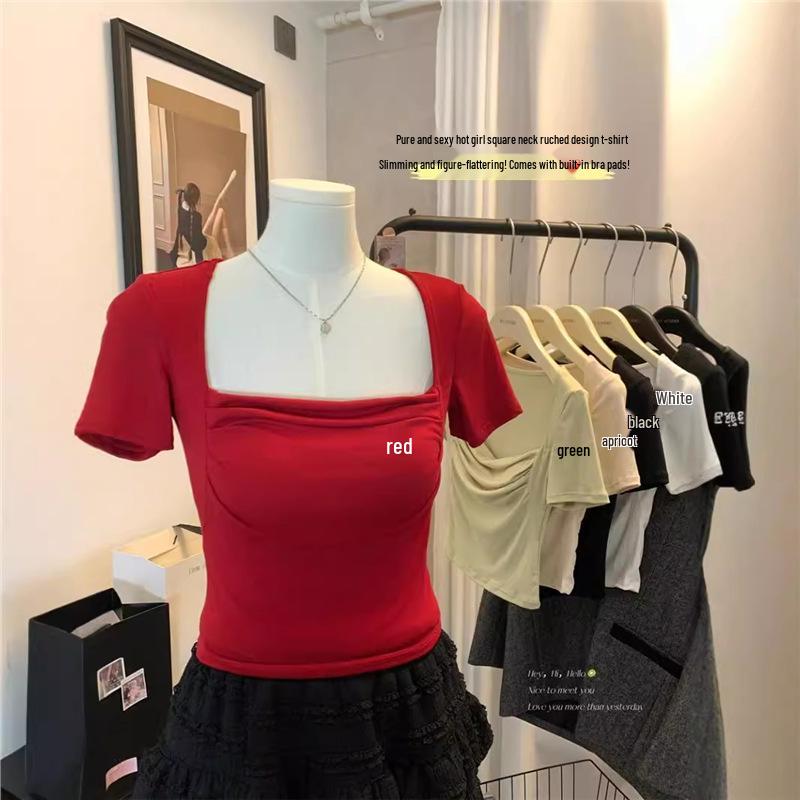 Red Hot Ruched Square Neck Bodycon Crop Top with Chest Pads One Size (suggested 75-120 jin)
Red Hot Ruched Square Neck Bodycon Crop Top with Chest Pads One Size (suggested 75-120 jin)