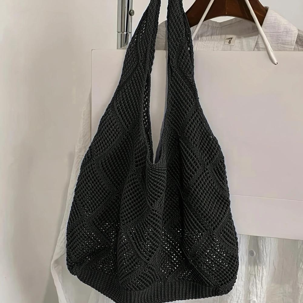 Hollow Design Crochet Handbag Solid Color Large Capacity Travel Tote Bag Bohemian Style Knitted Shoulder Bag Beach Supplies
Hollow Design Crochet Handbag Solid Color Large Capacity Travel Tote Bag Bohemian Style Knitted Shoulder Bag Beach Supplies
