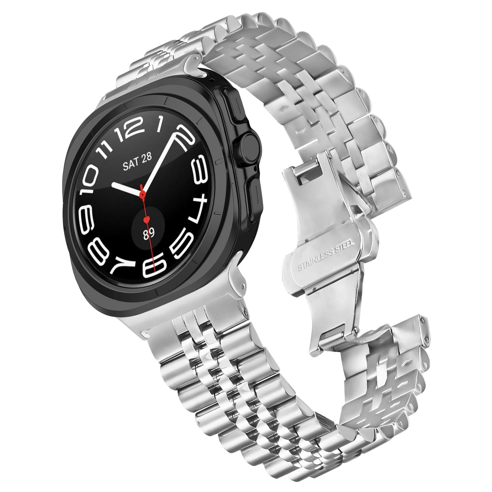 For Samsung Galaxy Watch Ultra 47mm Metal Watch Band Butterfly Clasp Replacement Strap,Silver As Shown A
For Samsung Galaxy Watch Ultra 47mm Metal Watch Band Butterfly Clasp Replacement Strap,Silver As Shown A