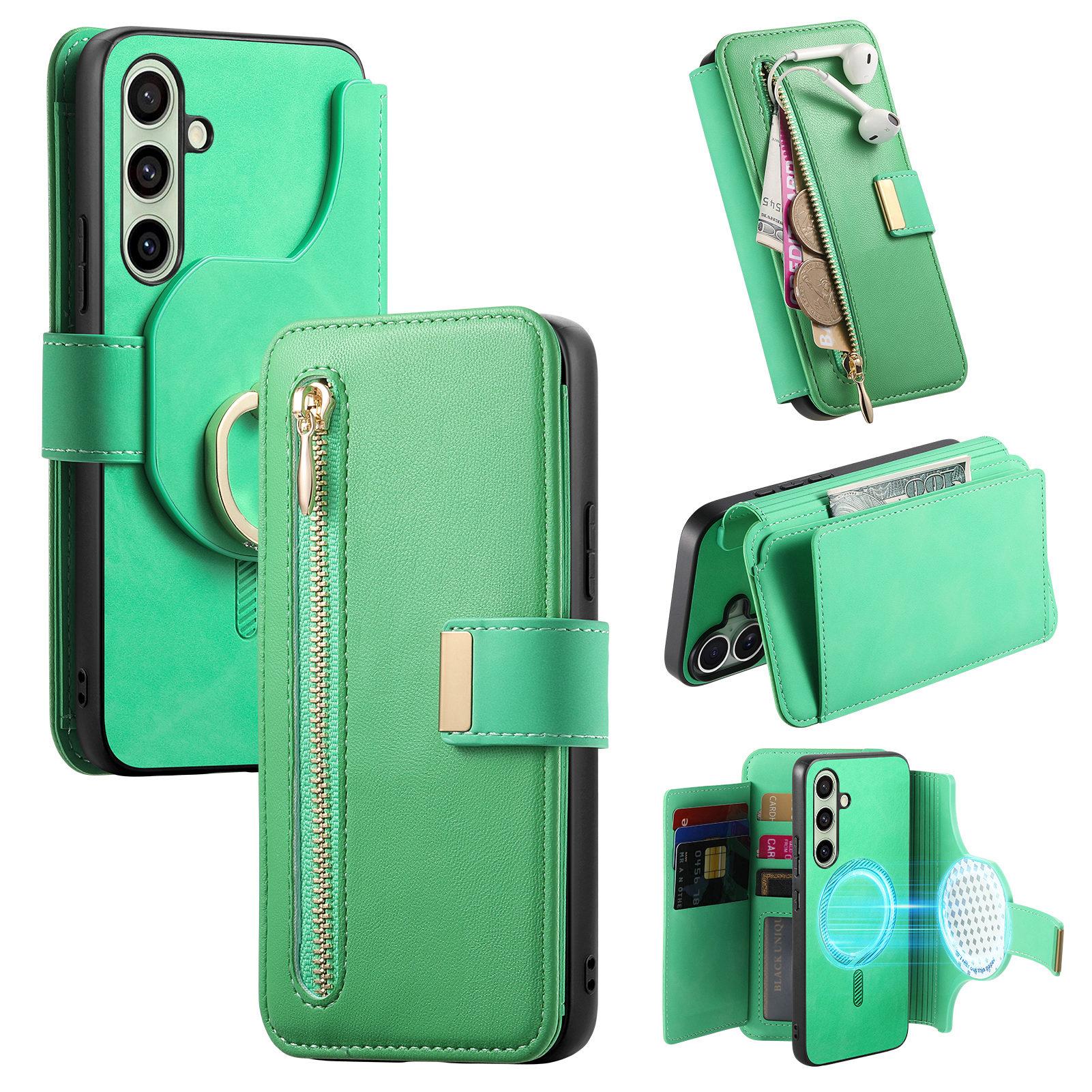 For Samsung Galaxy S24+ Magnetic Leather Case with Detachable RFID Blocking Zipper Wallet Cover Green
For Samsung Galaxy S24+ Magnetic Leather Case with Detachable RFID Blocking Zipper Wallet Cover Green