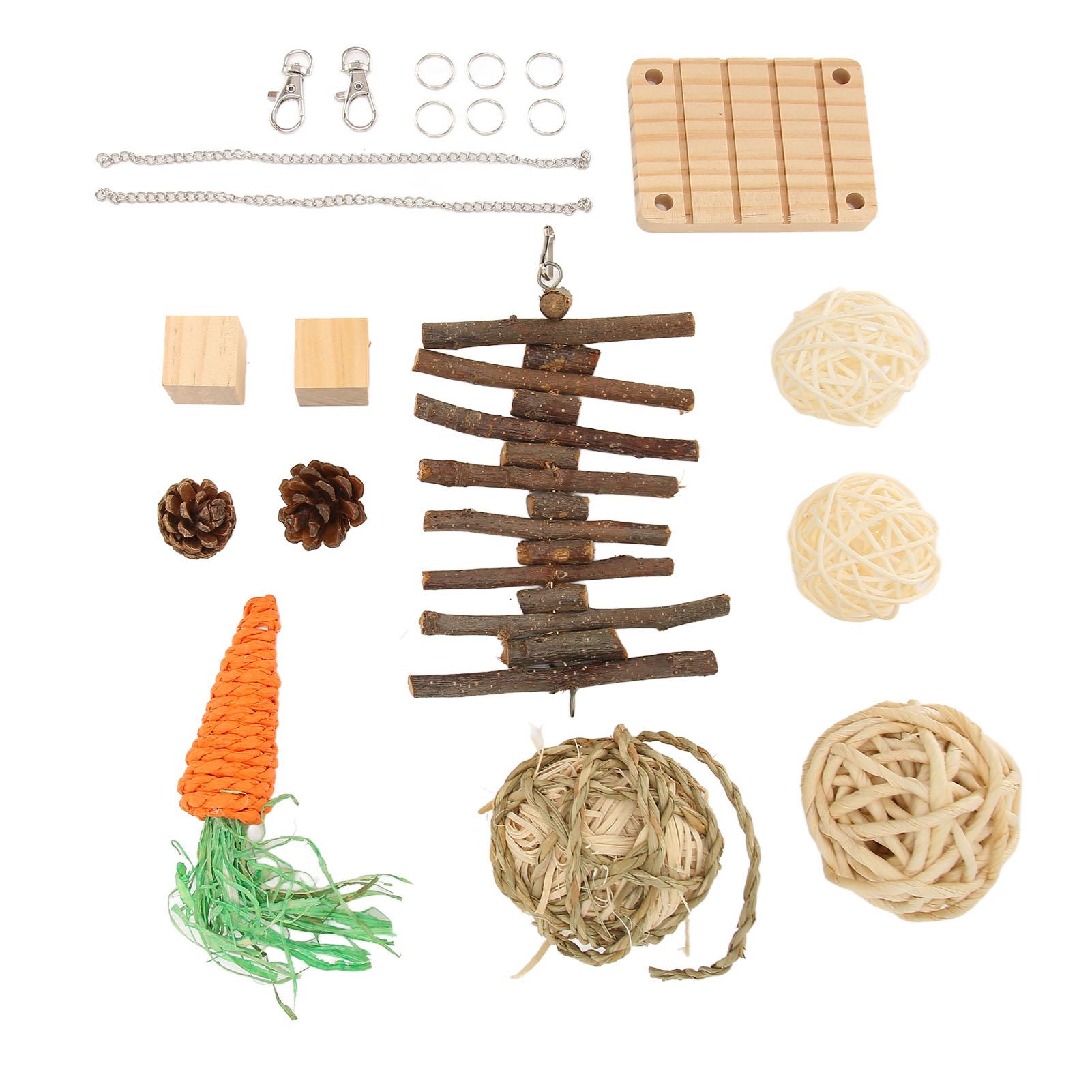 Hamster Toys Set Safe Durable Wooden Chew Toys Teeth Grinding Interactive Rabbit Toys Dental Care
Hamster Toys Set Safe Durable Wooden Chew Toys Teeth Grinding Interactive Rabbit Toys Dental Care
