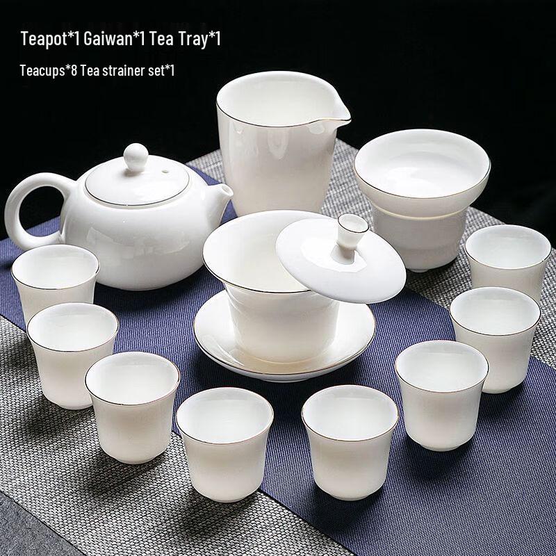 Jiakangming White Ceramic Kung Fu Tea Set
Jiakangming White Ceramic Kung Fu Tea Set
