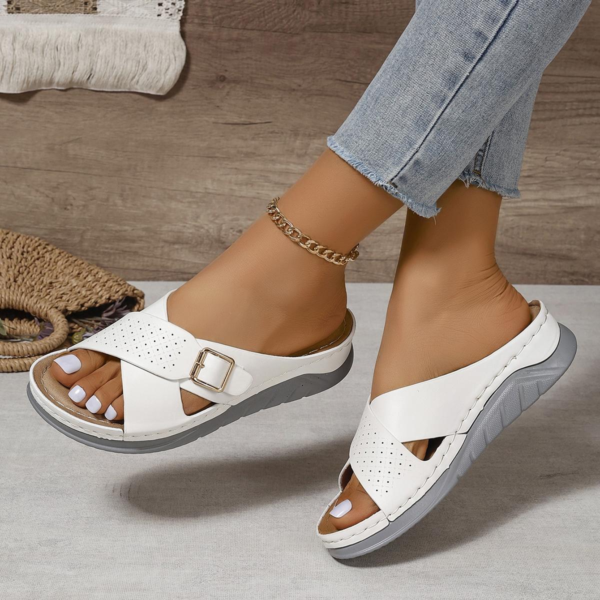 Коричневые женские тапочки на танкетке из искусственной кожи, летние модные повседневные сандалии с перекрестным дизайном, женские удобные нескользящие пляжные шлепанцы 39
Коричневые женские тапочки на танкетке из искусственной кожи, летние модные повседневные сандалии с перекрестным дизайном, женские удобные нескользящие пляжные шлепанцы 39