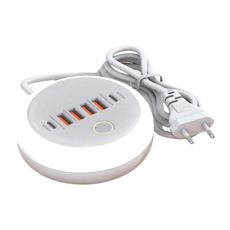 Зарядний адаптер PD50W Багатопортовий Type C USB Швидка зарядка 6 портів (2 Type C + 4 USB) Мережевий зарядний пристрій USB C 1
Зарядний адаптер PD50W Багатопортовий Type C USB Швидка зарядка 6 портів (2 Type C + 4 USB) Мережевий зарядний пристрій USB C 1