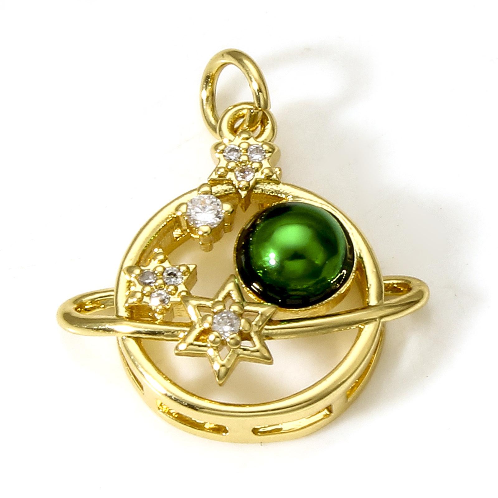 Copper Galaxy Planet Charms High Quality 18K Gold Plated Clear Cubic Zirconia Charms Pendants for DIY Necklace Earrings 1 Piece
Copper Galaxy Planet Charms High Quality 18K Gold Plated Clear Cubic Zirconia Charms Pendants for DIY Necklace Earrings 1 Piece