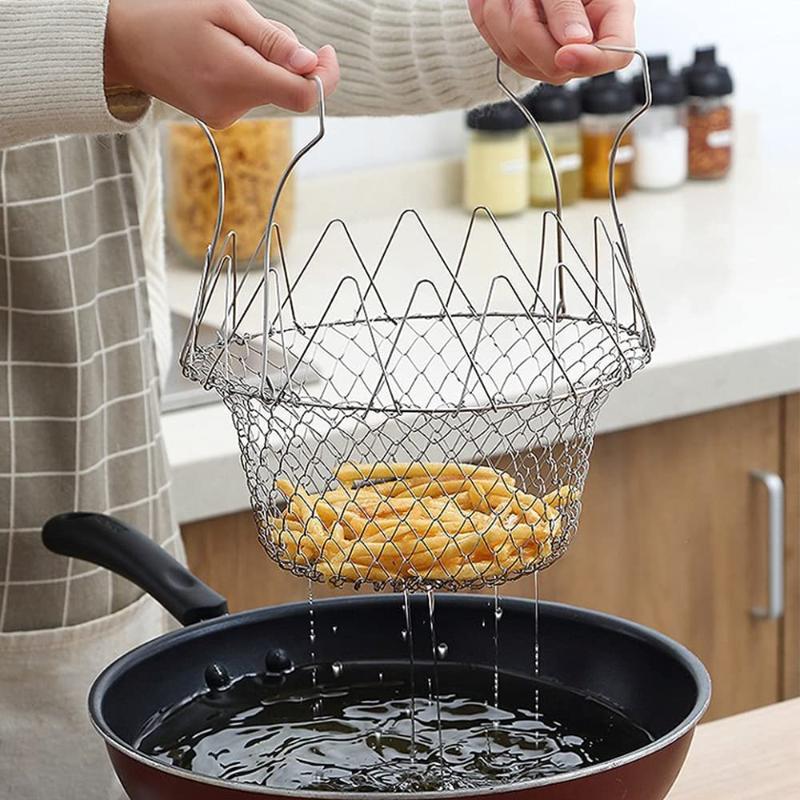 Frying Basket Stainless Steel Folding Multifunctional Cooking Basket New Telescopic Frying Basket Multifunctional Kitchen Tools серебряный
Frying Basket Stainless Steel Folding Multifunctional Cooking Basket New Telescopic Frying Basket Multifunctional Kitchen Tools серебряный