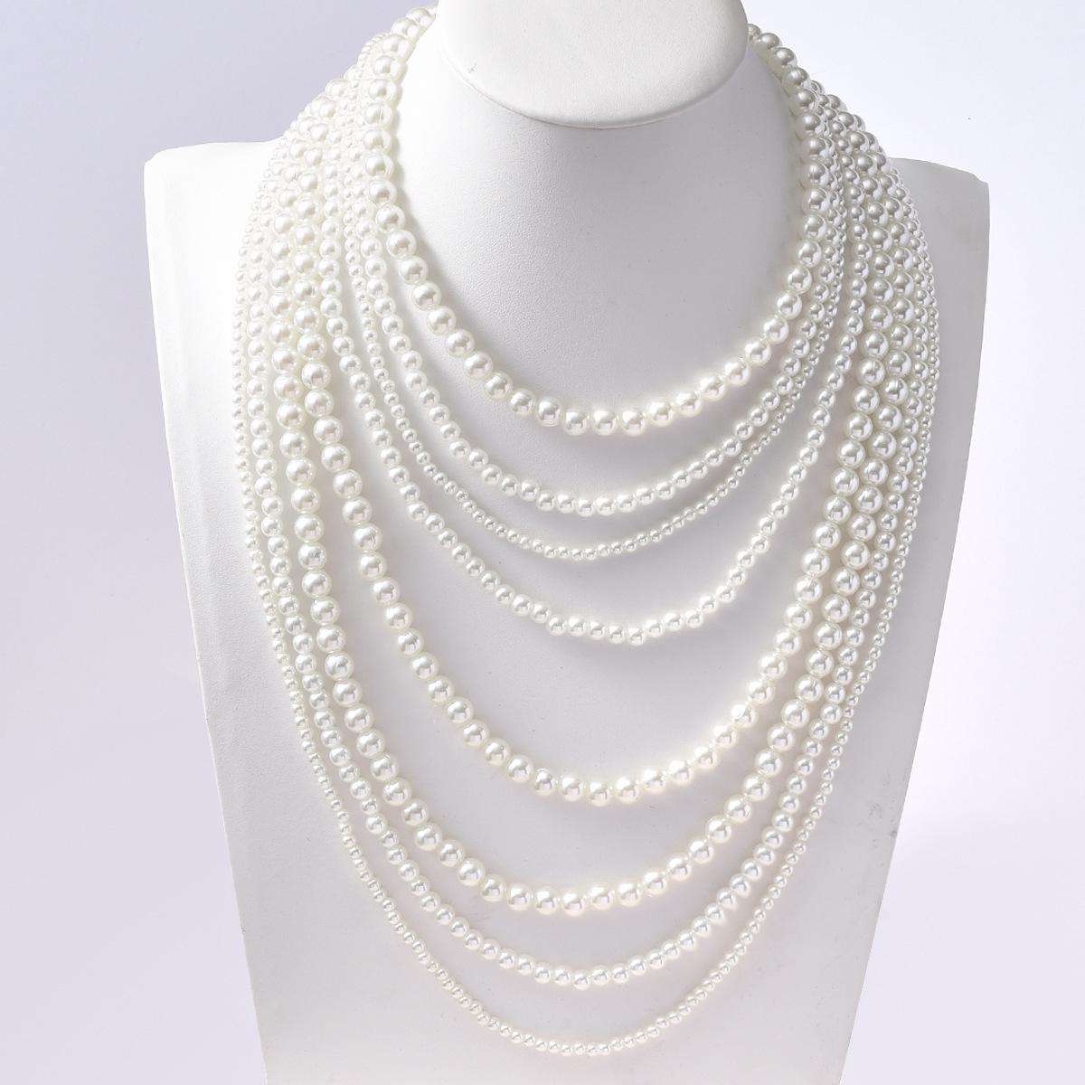 Gold silver faux pearl beads exaggerated multi-layer hip-hop ladies ccb material long bohemian necklace білий
Gold silver faux pearl beads exaggerated multi-layer hip-hop ladies ccb material long bohemian necklace білий