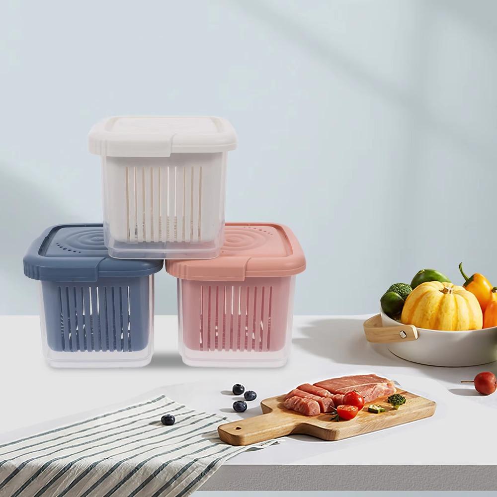 Transparent Scallion Box Double-layer Fresh-keeping Container High Quality Fruits Storage Box Blue 660ml
Transparent Scallion Box Double-layer Fresh-keeping Container High Quality Fruits Storage Box Blue 660ml