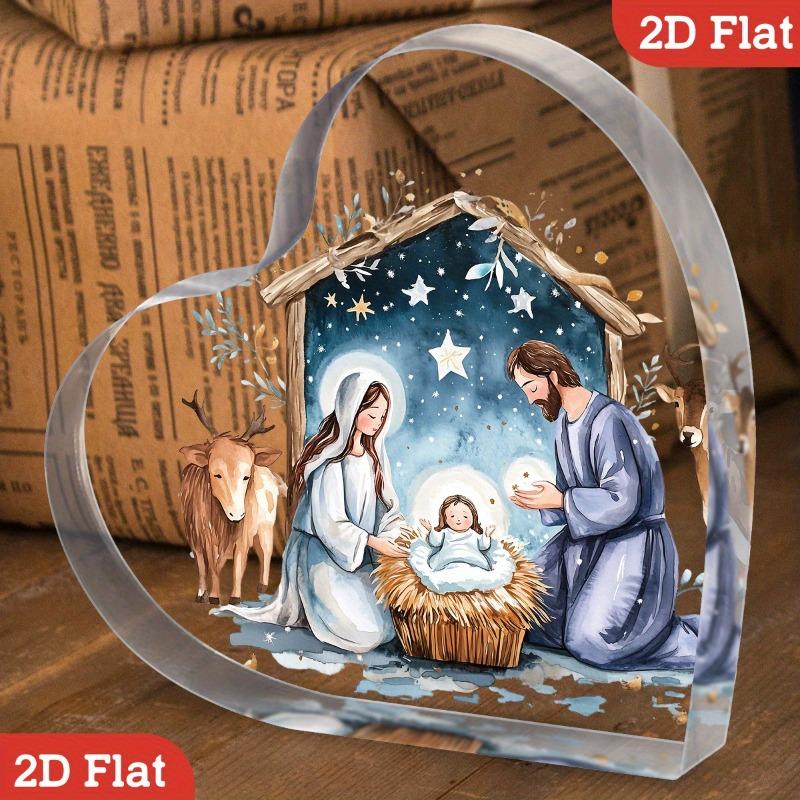 2D Flat Heart-Shaped Nativity Scene Acrylic Desktop Decoration, Shepherds & Lambs, Suitable for wall decoration, porch, room, villa, accents Home, H 10*10CM
2D Flat Heart-Shaped Nativity Scene Acrylic Desktop Decoration, Shepherds & Lambs, Suitable for wall decoration, porch, room, villa, accents Home, H 10*10CM