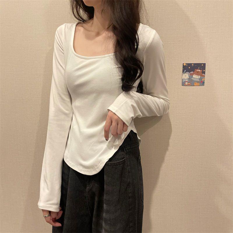 Plus Size Long-Sleeve Square Neck Irregular T-Shirt for Women - Stylish Spring & Autumn Wear S 27-41kg
Plus Size Long-Sleeve Square Neck Irregular T-Shirt for Women - Stylish Spring & Autumn Wear S 27-41kg