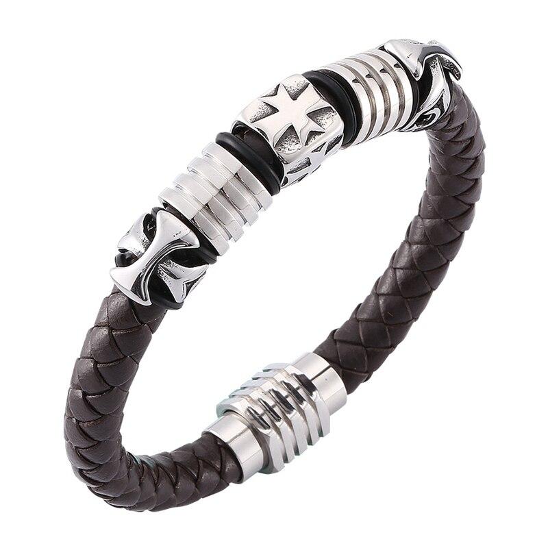 Leather Brown Men Bracelet Fashion Male Vintage Accessories Charm Bracelet Men Jewelry 205mm коричневий
Leather Brown Men Bracelet Fashion Male Vintage Accessories Charm Bracelet Men Jewelry 205mm коричневий