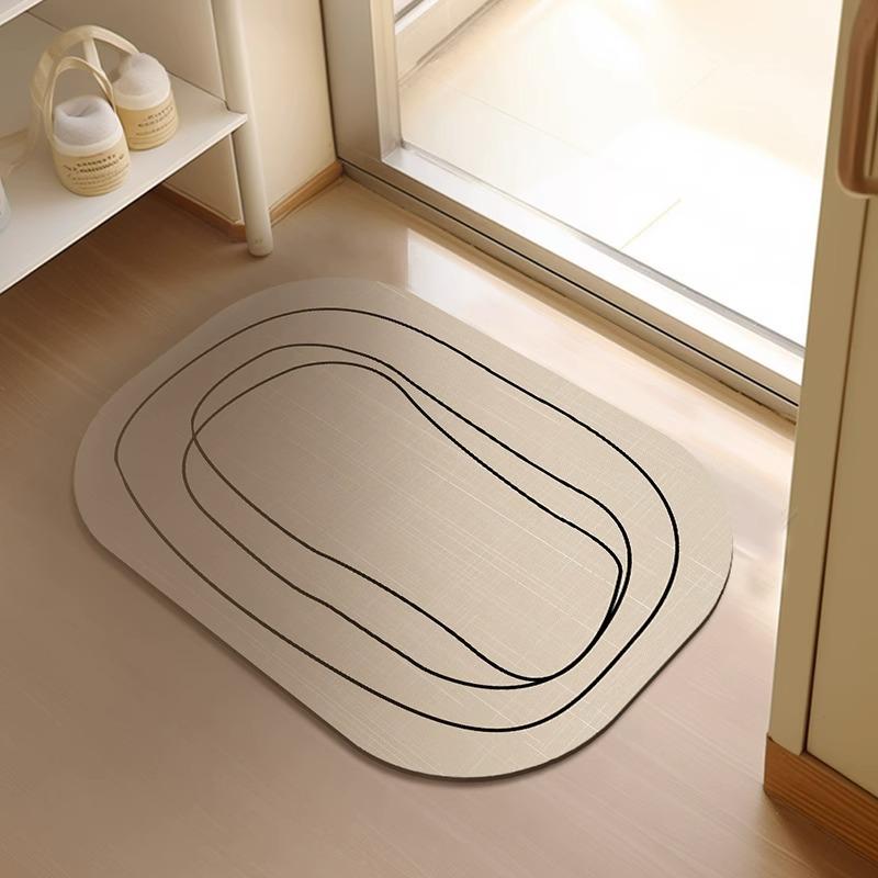 Geometric Patterned Mud Bath Mat Non-Slip Diatom Rubber Backing Quick Dry Oval Water Absorbent Bathroom Rug for Shower Room 400MMx600MM
Geometric Patterned Mud Bath Mat Non-Slip Diatom Rubber Backing Quick Dry Oval Water Absorbent Bathroom Rug for Shower Room 400MMx600MM