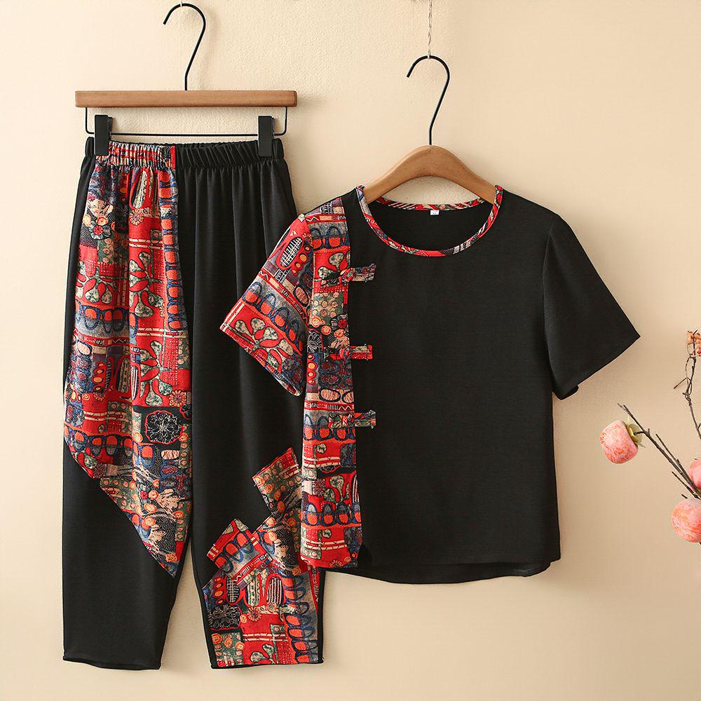 Mom s Ethnic Style Cotton Linen Suit: Short Sleeve Two-Piece for Middle-aged & Elderly Women, Lightweight Summer Attire 2XL чорний
Mom s Ethnic Style Cotton Linen Suit: Short Sleeve Two-Piece for Middle-aged & Elderly Women, Lightweight Summer Attire 2XL чорний
