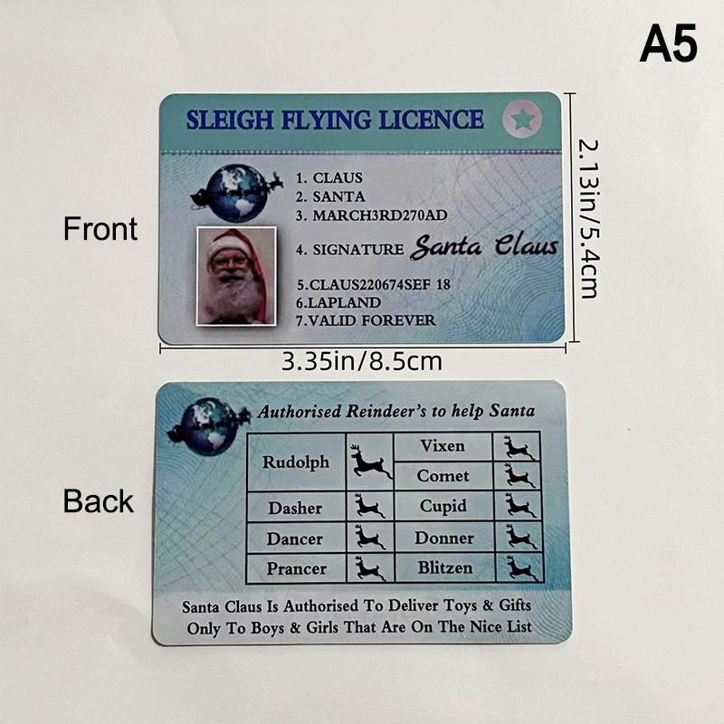 Card Santa Claus Flying Licence Christmas Eve Driving Licence Creative Christmas Gift For Children Kids Christmas Decoration
Card Santa Claus Flying Licence Christmas Eve Driving Licence Creative Christmas Gift For Children Kids Christmas Decoration