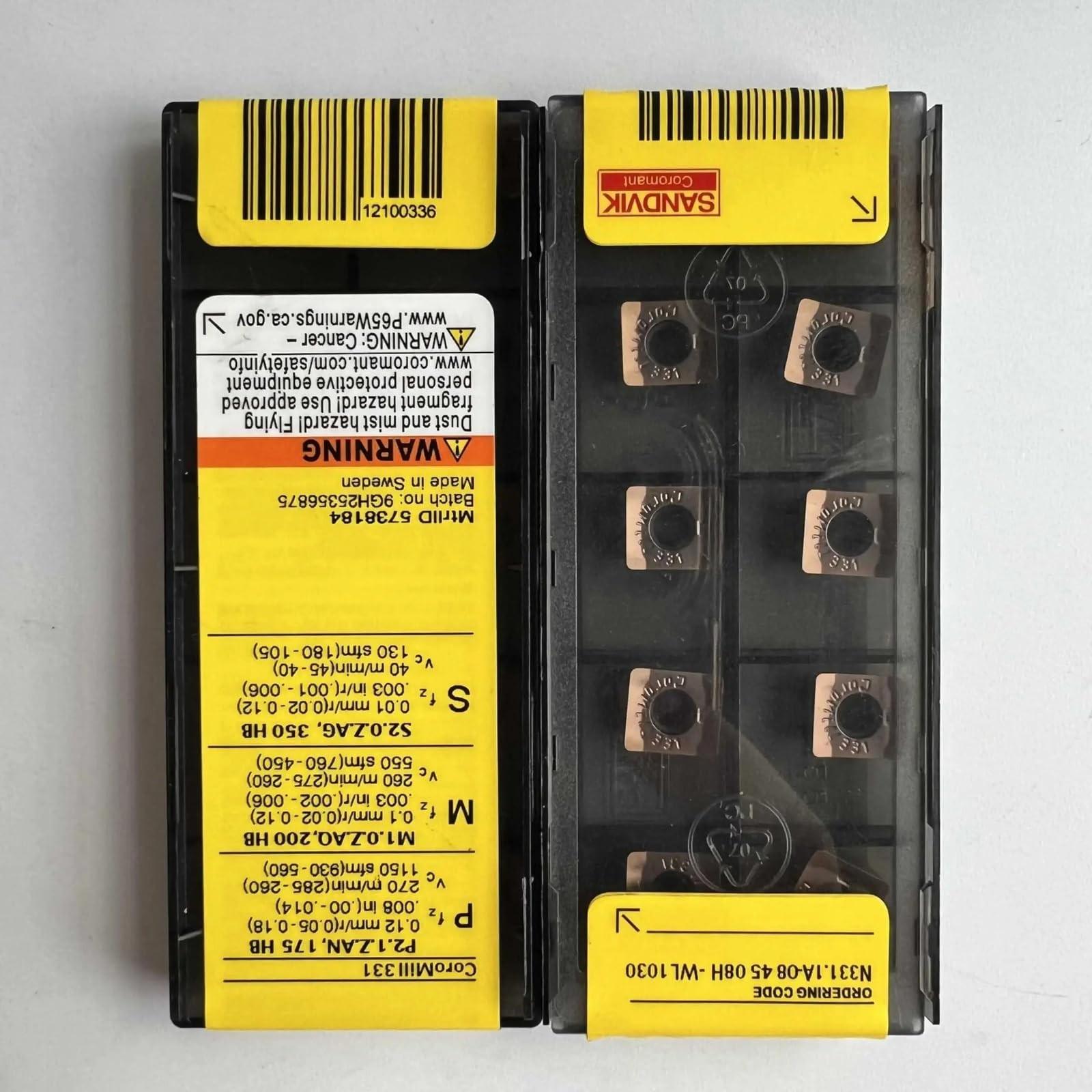 Original Sandvik / N331,1A-084508H-WL 1030 / CNC lathe carbide blade 10 PCS
Original Sandvik / N331,1A-084508H-WL 1030 / CNC lathe carbide blade 10 PCS