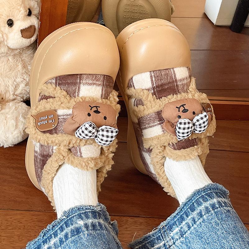 Thin Bread Shoes Platform Warm Plaid Bow Bear Non-slip Cotton Shoes for Women 36 хаки
Thin Bread Shoes Platform Warm Plaid Bow Bear Non-slip Cotton Shoes for Women 36 хаки