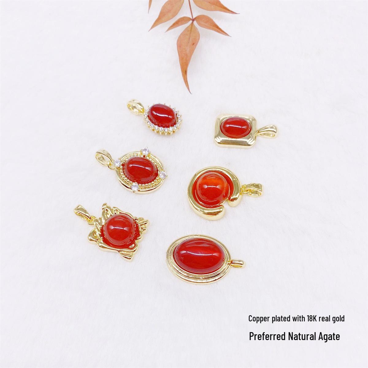 18K Gold-Plated Natural Red Agate Pendant Necklace - Chinese Style Lucky Red Jewelry Accessory
18K Gold-Plated Natural Red Agate Pendant Necklace - Chinese Style Lucky Red Jewelry Accessory