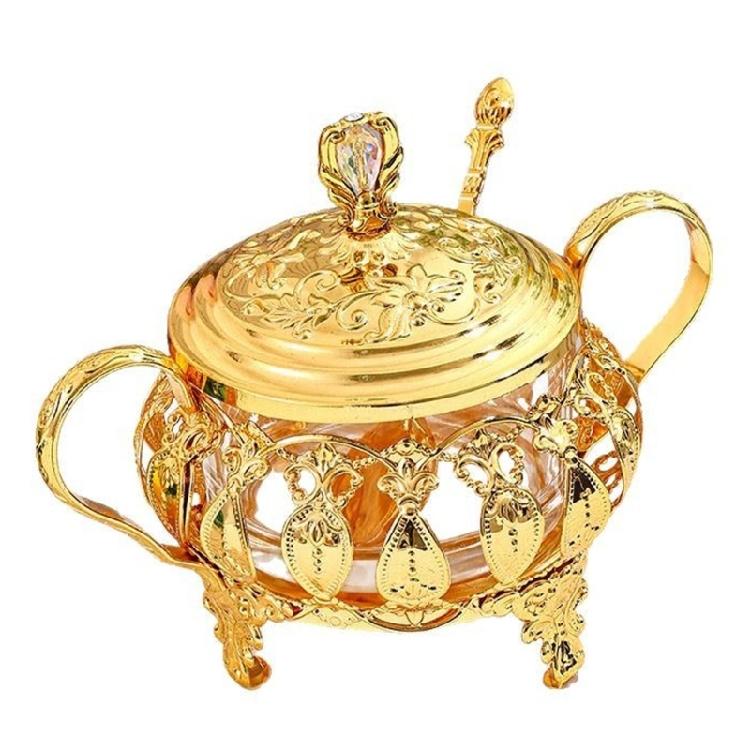 Artistic Metal Accent Glass Condiment Jar Clear Visibility And Slip Resistant Sugar Bowl For Cooking Essential 1
Artistic Metal Accent Glass Condiment Jar Clear Visibility And Slip Resistant Sugar Bowl For Cooking Essential 1