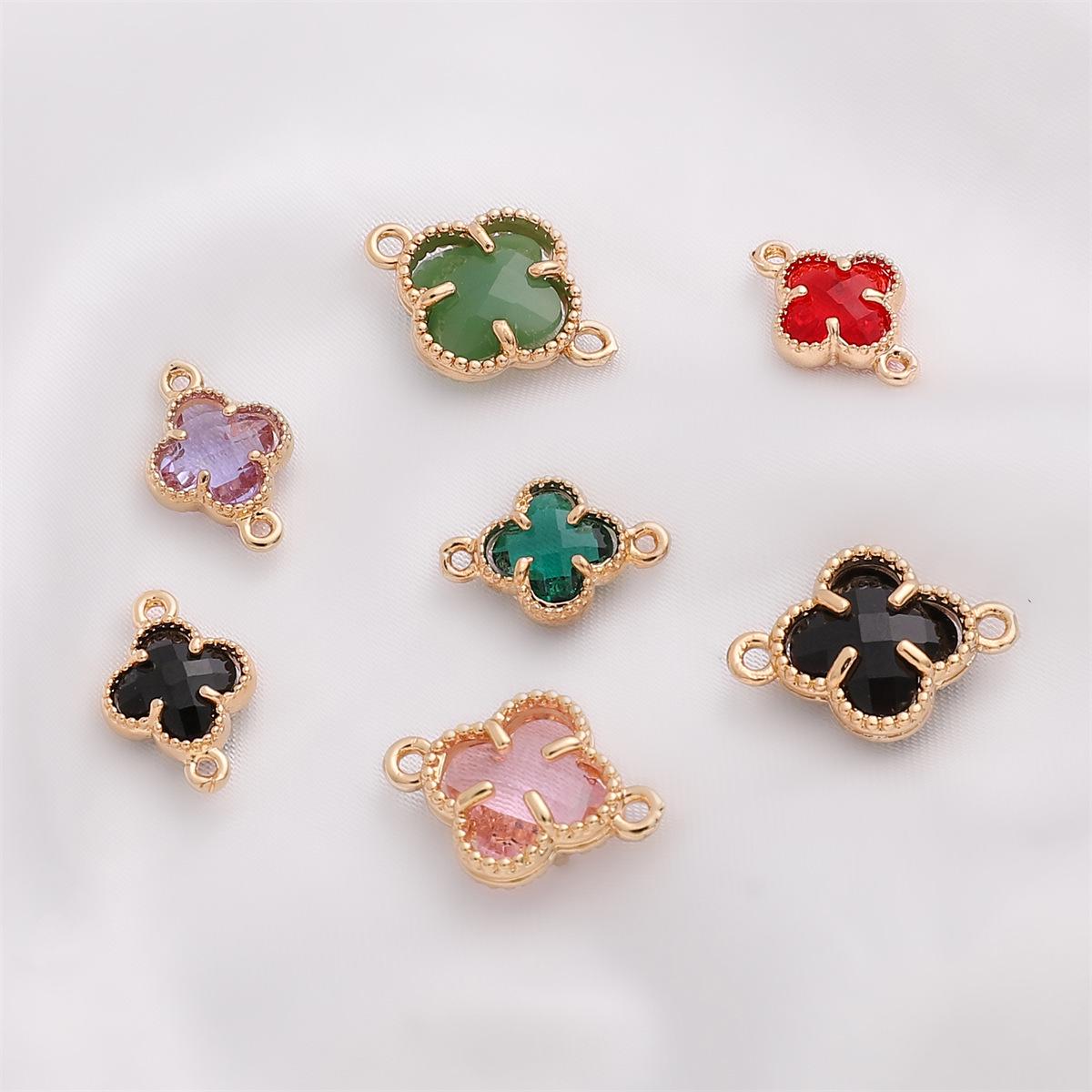 14K Gold-Filled Crystal Zircon Bezel Four-Leaf Clover Pendant for DIY Jewelry: Bracelets, Necklaces, Earrings
14K Gold-Filled Crystal Zircon Bezel Four-Leaf Clover Pendant for DIY Jewelry: Bracelets, Necklaces, Earrings