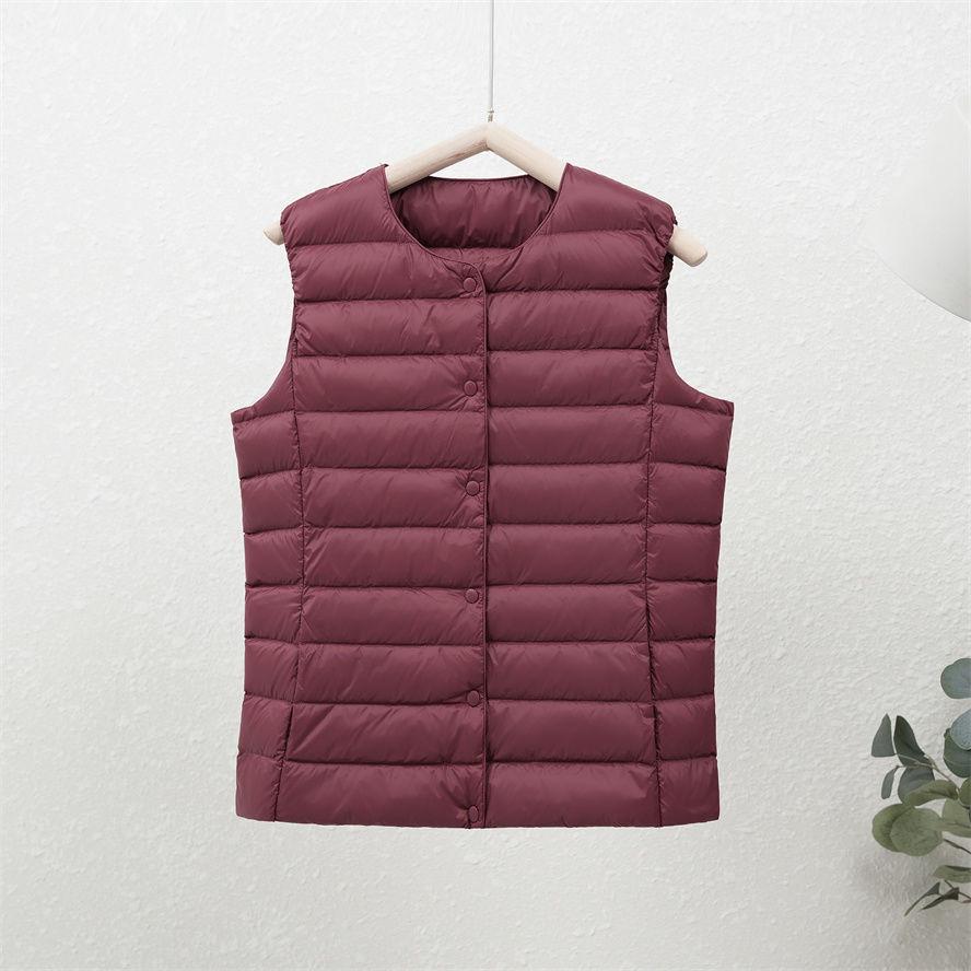 Жіночий легкий пуховий жилет з круглим вирізом - Без рукавів, без коміра, великого розміру, теплий осінньо-зимовий верхній одяг L (suitable for 100-115 jin)
Жіночий легкий пуховий жилет з круглим вирізом - Без рукавів, без коміра, великого розміру, теплий осінньо-зимовий верхній одяг L (suitable for 100-115 jin)