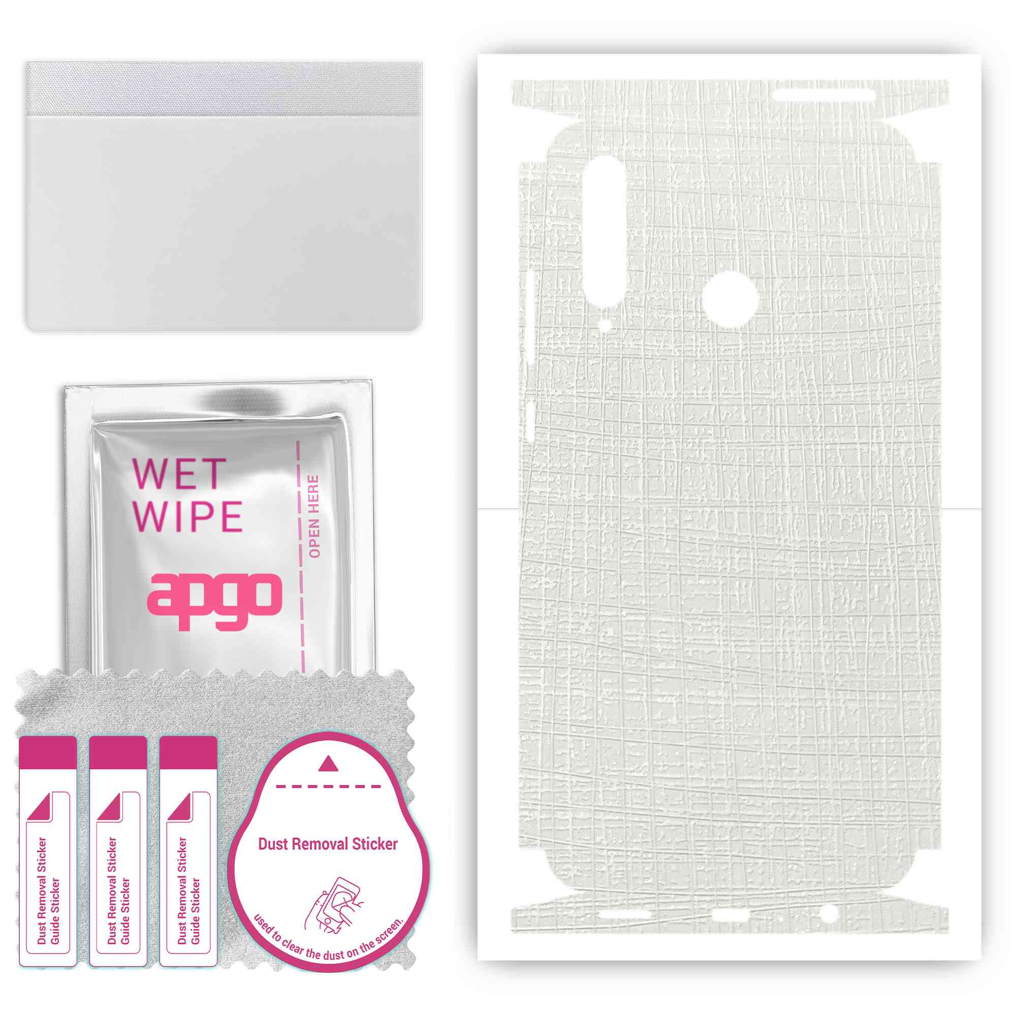 apgo Protective Skin Sticker for the back+sides compatible with Honor 20i, Full Wrap Film, Foil, Vinyl - Pattern White Fabric
apgo Protective Skin Sticker for the back+sides compatible with Honor 20i, Full Wrap Film, Foil, Vinyl - Pattern White Fabric