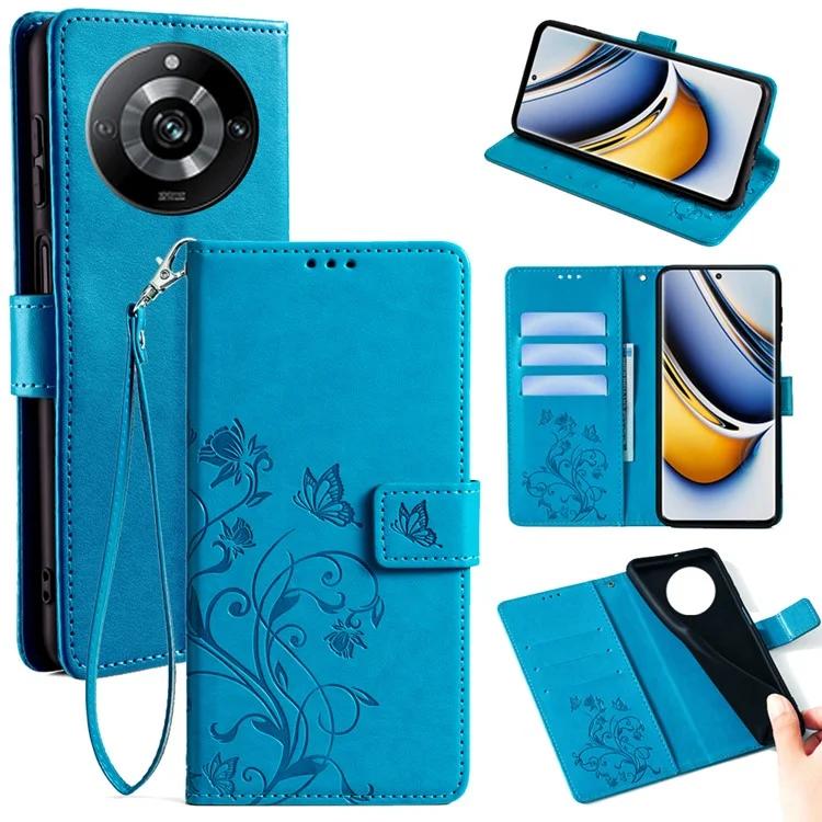 For Realme 11 Pro 5G / 11 Pro+ 5G Case with Wrist Strap Butterfly Flower Imprinted Leather Phone Cover - Blue
For Realme 11 Pro 5G / 11 Pro+ 5G Case with Wrist Strap Butterfly Flower Imprinted Leather Phone Cover - Blue