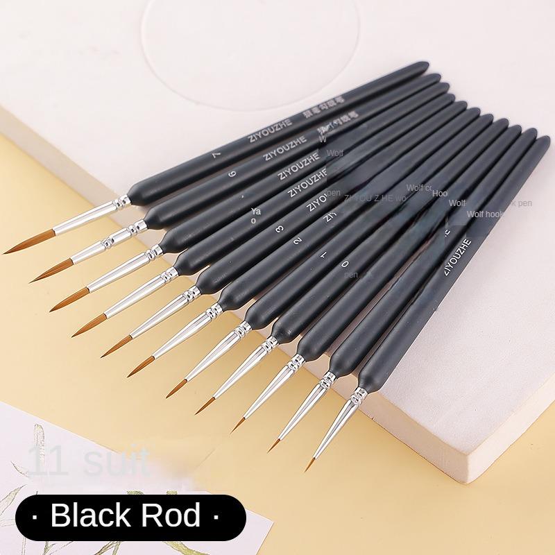 11 PCS Miniature Hook Line Pen Art Painting Acrylic Brushes Weasel Hair Paint Watercolor Oil Paints Brush Art School Supplies чорний
11 PCS Miniature Hook Line Pen Art Painting Acrylic Brushes Weasel Hair Paint Watercolor Oil Paints Brush Art School Supplies чорний