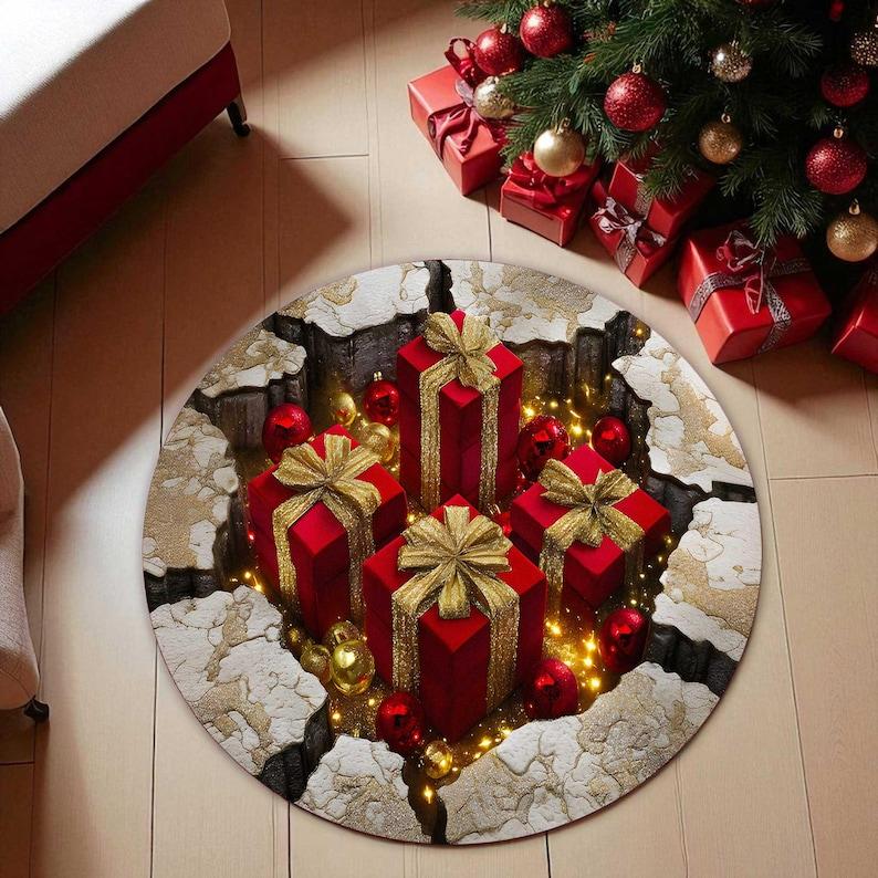Christmas Gift Round Doormat, Holiday Present Illusion Floor Mat, Funny Xmas Carpet for Living Room Decor, Festive Home Gift Diameter 60cm
Christmas Gift Round Doormat, Holiday Present Illusion Floor Mat, Funny Xmas Carpet for Living Room Decor, Festive Home Gift Diameter 60cm