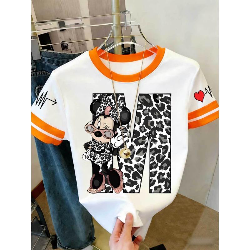 Women s Color-blocked T-shirt Leopard Print Trendy Brand Personalized Letter M Mouse Print, S
Women s Color-blocked T-shirt Leopard Print Trendy Brand Personalized Letter M Mouse Print, S