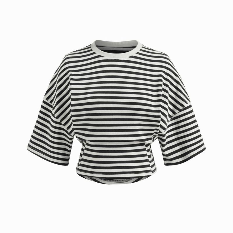 Y25Tp383 European and American Women s Clothing Autumn Amazon New Round Neck Pullover Irregular Striped Mid-Sleeve Top Black L
Y25Tp383 European and American Women s Clothing Autumn Amazon New Round Neck Pullover Irregular Striped Mid-Sleeve Top Black L