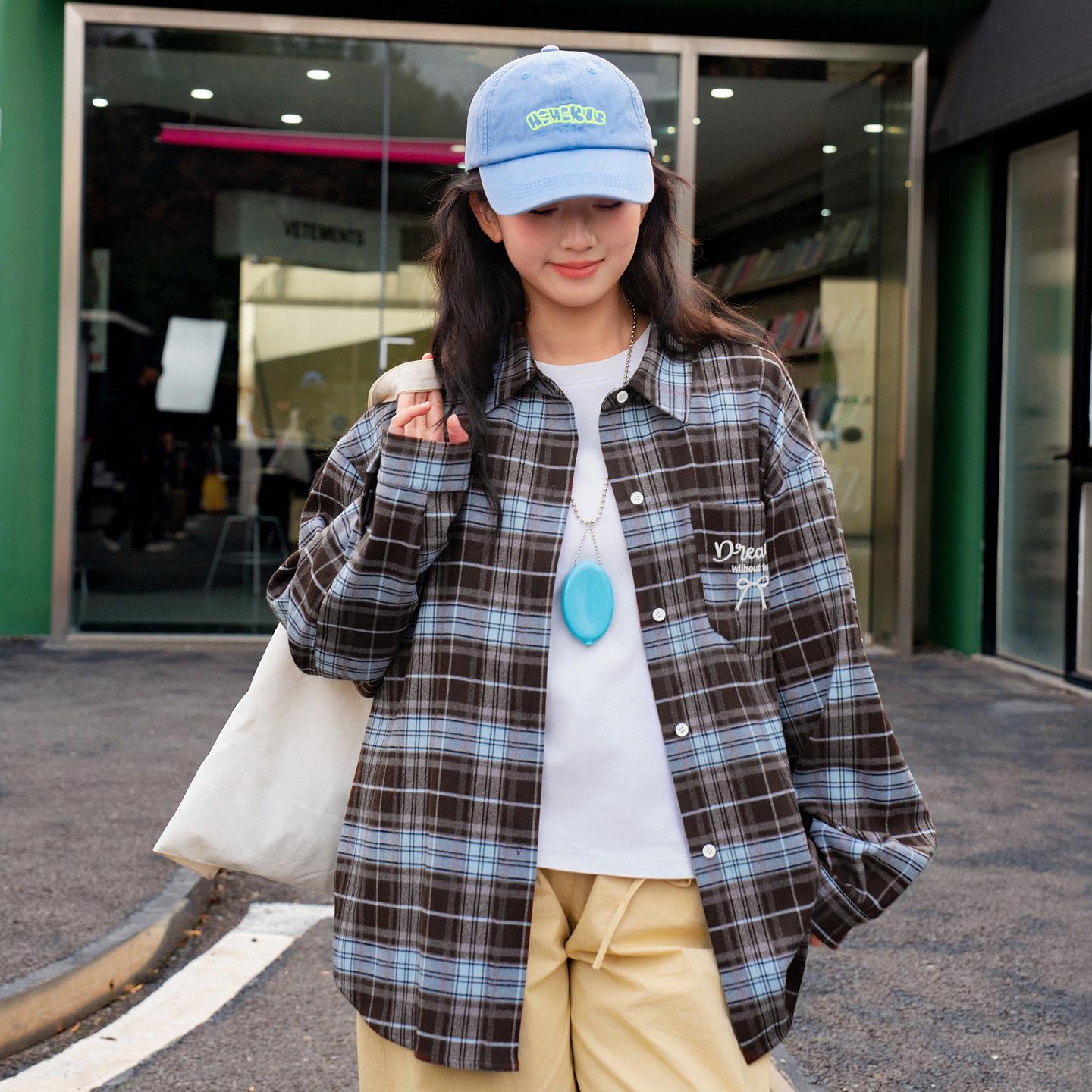 Girls Retro Plaid Long Sleeve Shirt for Teens - Spring/Autumn Loose Fit L
Girls Retro Plaid Long Sleeve Shirt for Teens - Spring/Autumn Loose Fit L