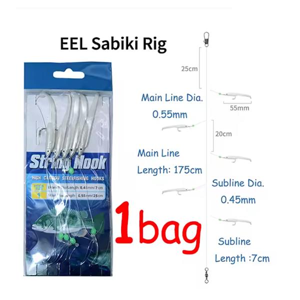 Soft Eel / Squid Skirts Sabiki Rig Small White Fishes Luminous Lure Set Saltwater Saury Mackerel Scad Fishing Tackle Pesca
Soft Eel / Squid Skirts Sabiki Rig Small White Fishes Luminous Lure Set Saltwater Saury Mackerel Scad Fishing Tackle Pesca