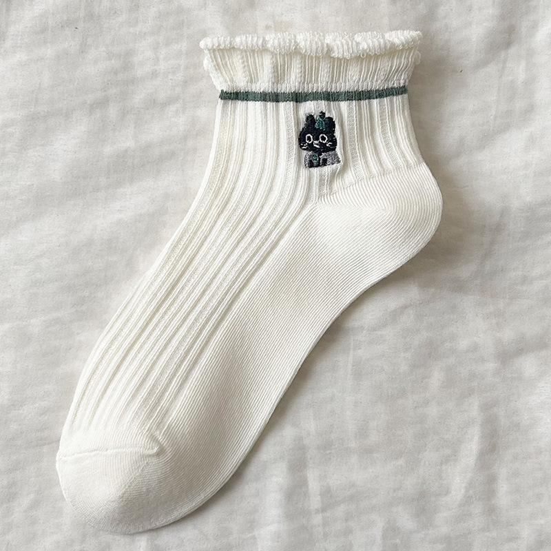 Embroidered Kitten-style Socks for Children in Summer, Light-weight, with Mica Lace and Cotton Fabric, Sweat-absorbent and Breathable Socks 1 pair белый
Embroidered Kitten-style Socks for Children in Summer, Light-weight, with Mica Lace and Cotton Fabric, Sweat-absorbent and Breathable Socks 1 pair белый