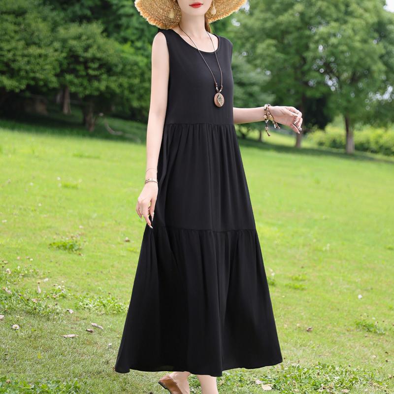 Элегантные платья без рукавов для женщин, большие размеры, повседневное винтажное длинное платье, летняя женская одежда среднего возраста XL чёрный
Элегантные платья без рукавов для женщин, большие размеры, повседневное винтажное длинное платье, летняя женская одежда среднего возраста XL чёрный