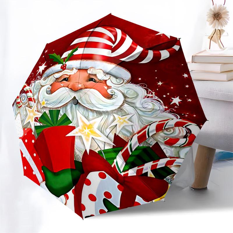1pc Christmas Santa Claus Automatic Opening/Closing Umbrella, Portable Tri-Fold Design, 8-Bone Iron Frame Outdoor Umbrella, Festive Gift for Fans, Tra
1pc Christmas Santa Claus Automatic Opening/Closing Umbrella, Portable Tri-Fold Design, 8-Bone Iron Frame Outdoor Umbrella, Festive Gift for Fans, Tra