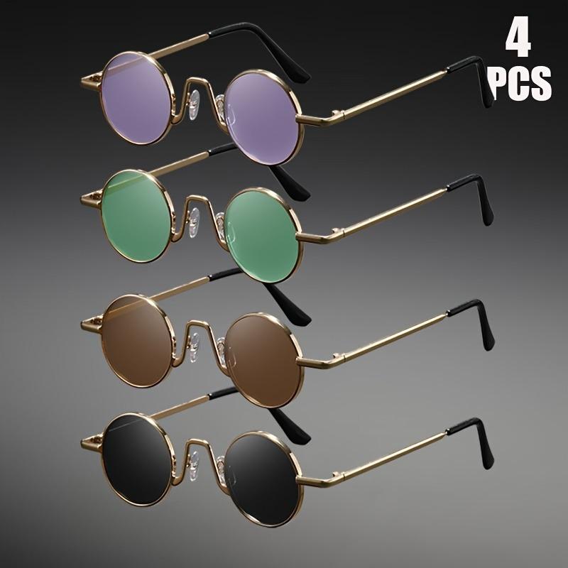 4-pack vintage round unisex glasses, perfect for gifts & photography.
4-pack vintage round unisex glasses, perfect for gifts & photography.
