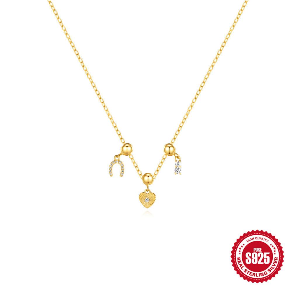 Removable Adjustable Diy Accessories Horseshoe Love Zircon Necklace Female Geometric Zircon Simple Clavicle Chain 925 silver золотой
Removable Adjustable Diy Accessories Horseshoe Love Zircon Necklace Female Geometric Zircon Simple Clavicle Chain 925 silver золотой