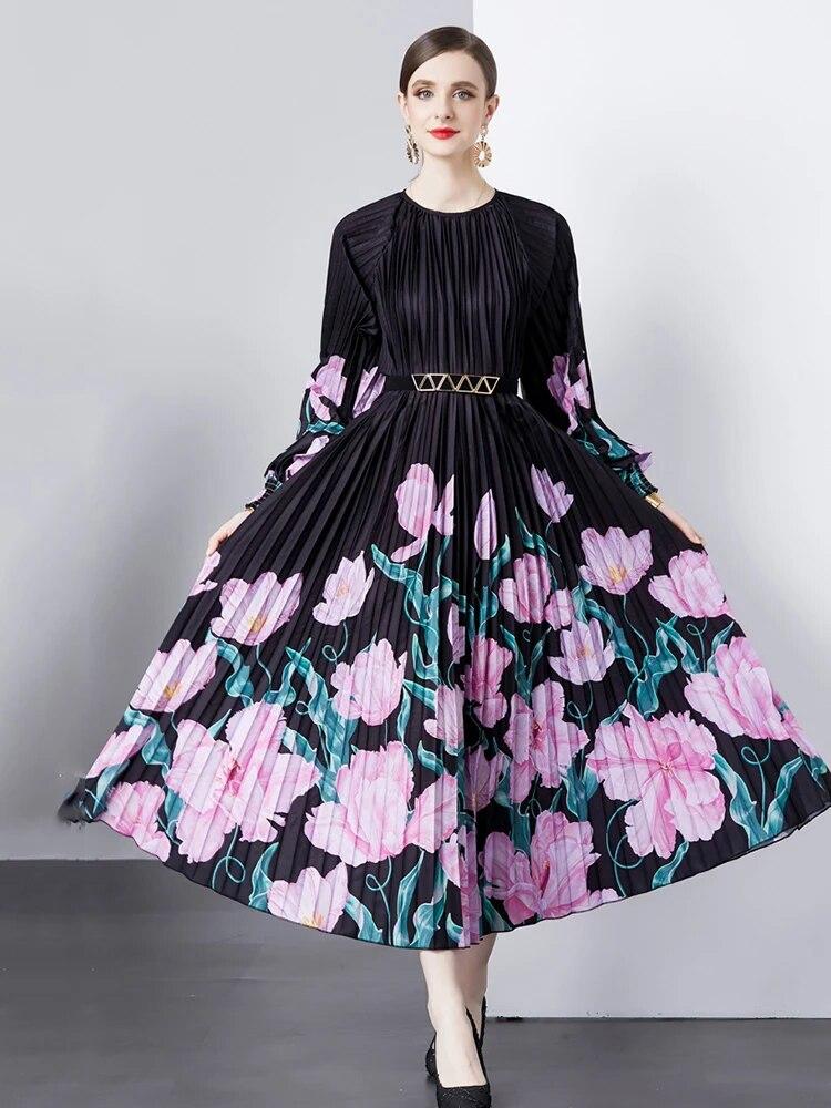 XITAO складные платья-пуловеры с круглым вырезом и принтом, свободные темпераментные женские платья с длинными рукавами DMJ3826 
XITAO складные платья-пуловеры с круглым вырезом и принтом, свободные темпераментные женские платья с длинными рукавами DMJ3826