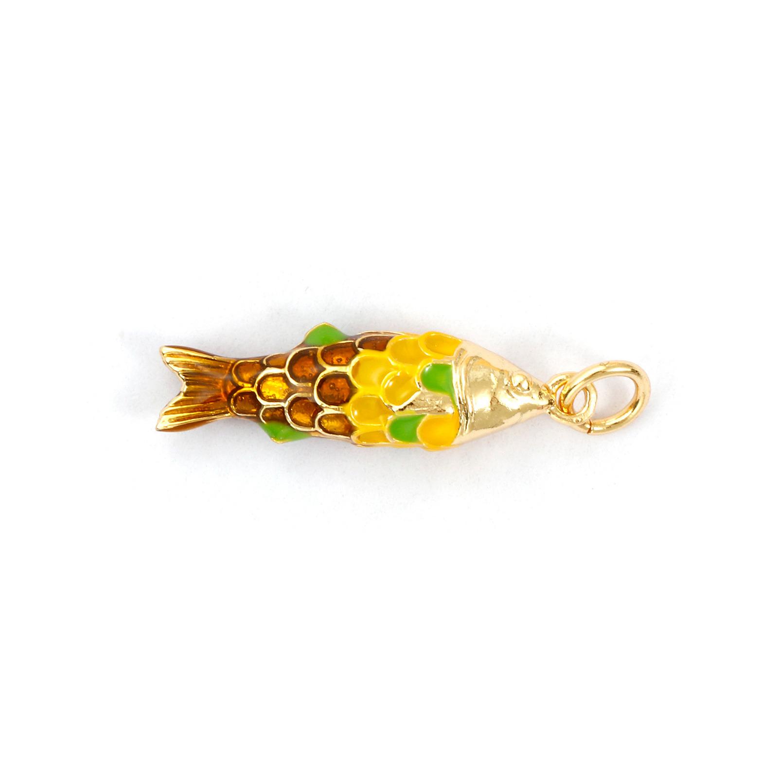 1 Piece Brass Ocean Jewelry Charms Carp Fish 18K Gold Plated Colorful Enamel Fish Pendant For DIY Necklace Making 26x6.5mm
1 Piece Brass Ocean Jewelry Charms Carp Fish 18K Gold Plated Colorful Enamel Fish Pendant For DIY Necklace Making 26x6.5mm