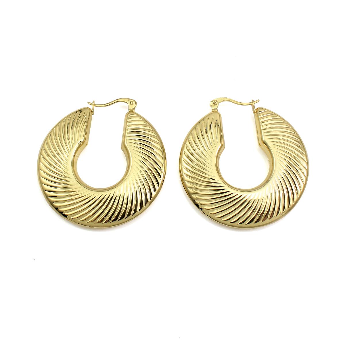 Tarnish Waterproof Big Size18K Gold Plated Stainless Steel Jewelry CC Shaped Charm Thread Texture Earrings for Women золотой
Tarnish Waterproof Big Size18K Gold Plated Stainless Steel Jewelry CC Shaped Charm Thread Texture Earrings for Women золотой