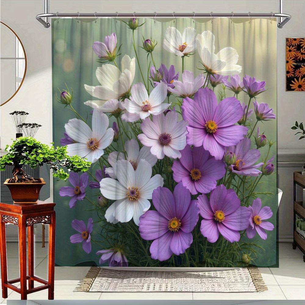 1Pc Floral Shower Curtain With Vibrant Purple & White Blooms - Machine Washable Polyester Fabric, 70.8X70.8 Inches, 12 Hooks W60H190(CM)-1 Pcs
1Pc Floral Shower Curtain With Vibrant Purple & White Blooms - Machine Washable Polyester Fabric, 70.8X70.8 Inches, 12 Hooks W60H190(CM)-1 Pcs