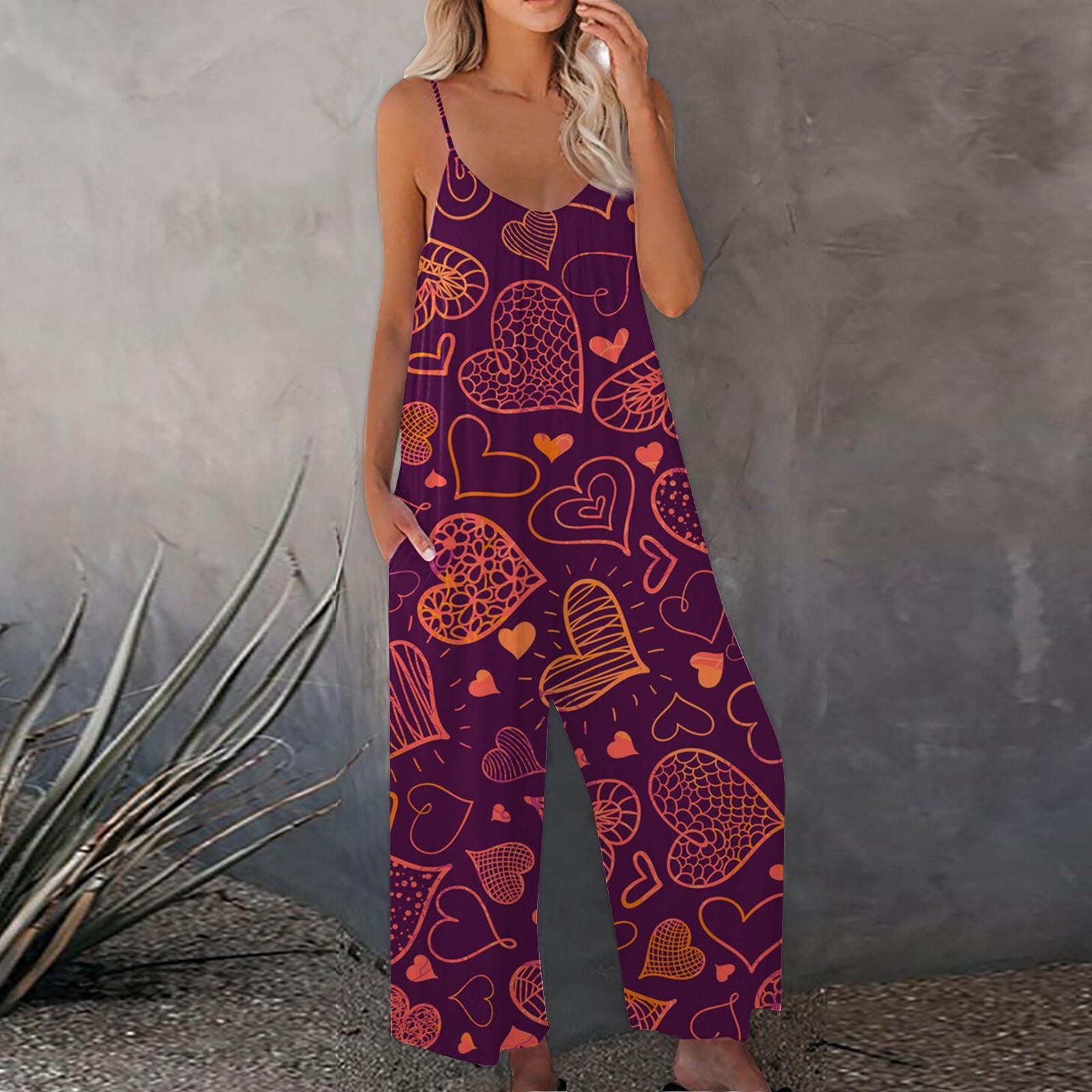 Women s Jumpsuit Women s Fashion Casual Loose Valentine s Day Love Back Strap Jumpsuit M винный
Women s Jumpsuit Women s Fashion Casual Loose Valentine s Day Love Back Strap Jumpsuit M винный