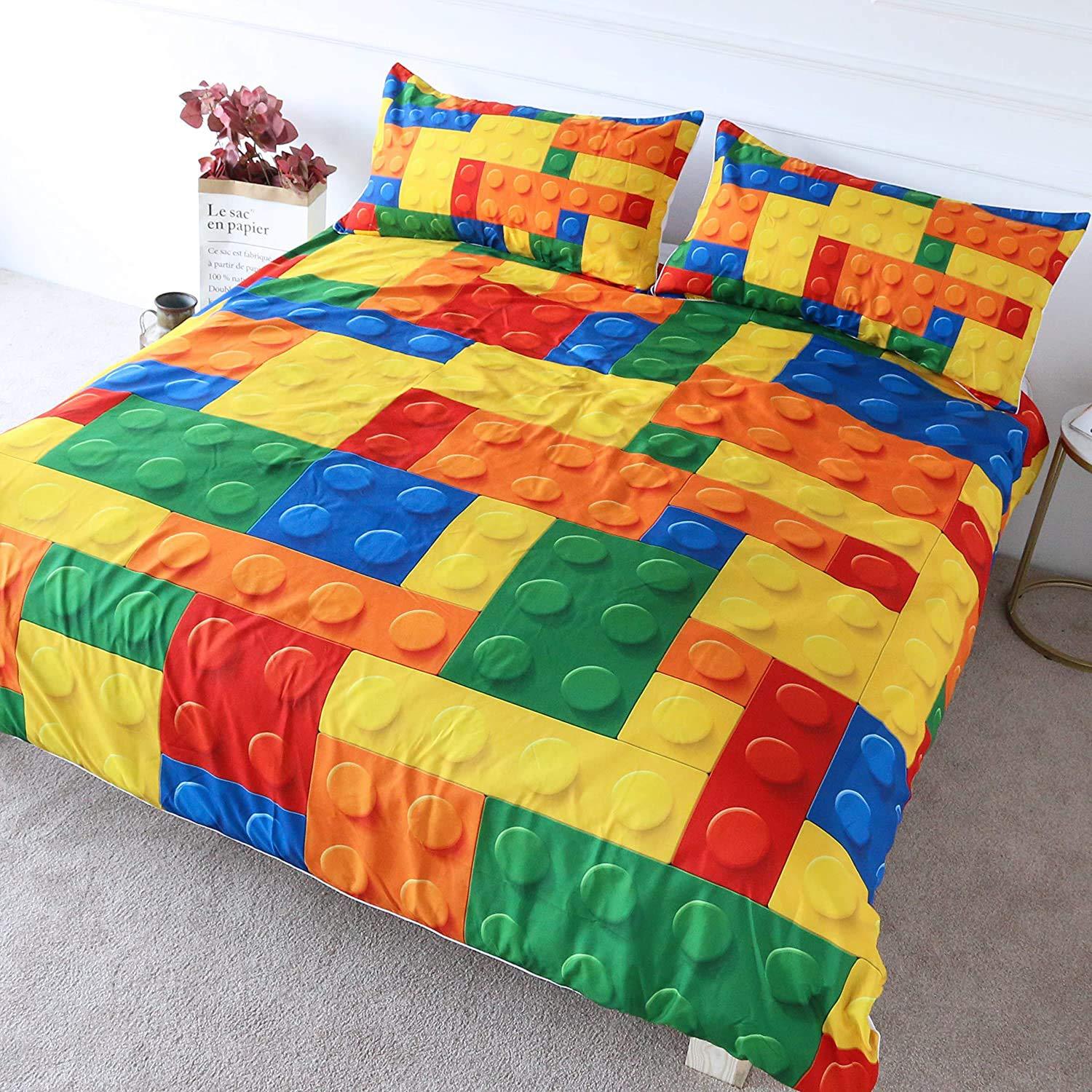 Color Toy Building Block Bedding Three-Piece Quilt Cover EU single 135*200
Color Toy Building Block Bedding Three-Piece Quilt Cover EU single 135*200